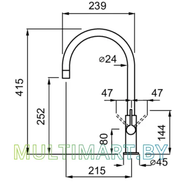 Смеситель Elleci Volta M73 Titanium (MMKVTA73) картинка 2
